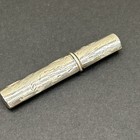 Etched Sterling Silver Sewing Needle Holder Case Vintage Marked 925