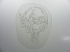 Vintage 80 s Acetate Tattoo Stencil  crystal Ball Harley   Good Condition 