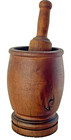 Lrg Antique Solid Wood Mortar   Pestle Hand Turned Primitive Farmhouse Decor 11 