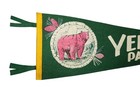 Vintage Yellowstone National Park Bear Felt Pennant 26  Green Souvenir
