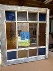 Rare Antique Vintage Stained Window Sash 11 Panes From 1937 Arts   Crafts