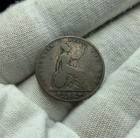 1847 Great Britain 1 Farthing - Queen Victoria -copper Coin Free Shipping M360