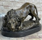 Lion Stalking Prey Hot Cast Bronze Sculpture Statue Art Decor By Antoine Barye