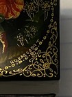 Vintage Palekh Hand-painted Russian Lacquer Box W hinged Lid 1-5 8  X  1-5 8 