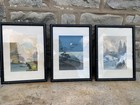 Arai Yoshimune  2 Vtg Oriental Japanese Wood Block Paintings Framed Art 12x16 