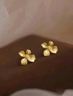Small Gold Flower Earrings 14k Birthday Gifts For Women Vintage Jewelry 