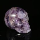 Natural Dream Amethyst Crystal Skull Polished Carved Realistic Healing Figurine