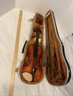 Vintage German Acoustic Violin W  Hard Case   Bow Amber Brown Ebony Instrument
