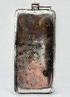 Antique E   J Bass Silver Plated Hammered Hip Flask Art Deco