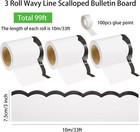 Awizom 99ft B w Wave Bulletin Board Border  3 Rolls  Classroom Decor
