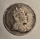 Canada 1902 H  large H  5 Cents -  Edward Vii 0 925 Silver Coin Km  9