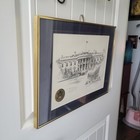 Vtg Don Cannavaro Framed And Signed Lithograph   The White House   North Portico