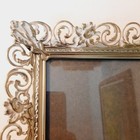 Vintage Antique Metal Picture Frame Gold Tone Filagree Mcm Retro 8x10 