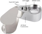 40x Jewelers Loupe Jewelry Loop Coin Magnifier Light Pocket Led Magnifying Glass