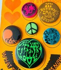Luv Buttons Original Store Display Peace Love Flower Power Hippie Counterculture