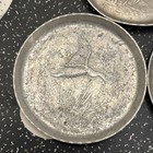 Vintage Set Of 3 Aluminum Coasters With Flying Duck Pattern Cat Tail  Hunting