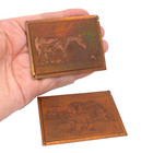 Vintage Copper Etched Printing Plates Cw Anderson Horse Mare And Foal Set Rare