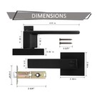 6 Pack Interior Privacy Door Lever Door Handle Matte Black  Bedroom Bathroom 