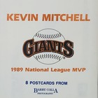 Barry Colla Postcard Set Of 8  Kevin Mitchell San Francisco Giants 1989  Mvp