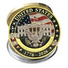 Usa 250th Anniversary Challenge Coin 1776-2026 Statue Of Liberty   Capitol Medal