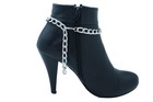 Women Boot Bracelet Silver Metal Chain Shoe Arrow Statement Charm Day Night Set