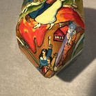 Hand Painted Lacquered Wooden Dreidel In The Manner Of Marc Chagall Judaica Art