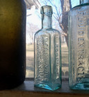 1860s Rogers Vegetable Worm Syrup Cincinnati Hinge Mold Drippy Lip Med Bottle