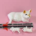 Vintage Pig Figurines Miniature Bisque Porcelain Japan Set Of 4 White Pink