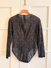Vintage 80s 90s Natori Bodysuit  Black Lace With Mini Rhinestones