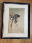 Antique Ohara Koson Japanese Woodblock Print A Pair Pheasants On Cherry Blossom