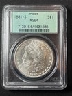1881 S Morgan Silver Dollar Pcgs Ms-64 Semi Proof Like