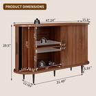 Fluted Buffet Sideboard Cabinet With Storage 47 2 W X 13 8 D X 30 H Walnut