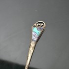 Antique 800 Silver Arts And Crafts Abalone Souvenir Spoon 12 3g