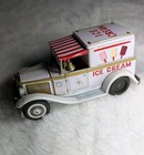 Vintage Japan Bandai Tin Litho Friction Ice Cream Truck