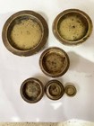 Stack Of Victorian Brass Weights  Complete 1lb - 1 4 Oz