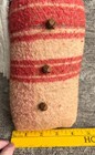 Handmade Fabric Standing  Cat Decor Nubby Fabric With Bell Buttons Rustic 12 