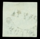 Peru 1858 Coat Of Arms  1d Milky Blue  Scott   3 Used Vf  payta Vapor  Handstamp