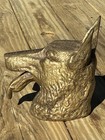 Large Heavy Cast Brass German Shepherd Head Bust Statue