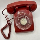 Vintage Western Electric Bell System Rotary Dial Landline Phone Red 4 5lb