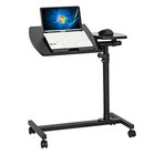 Height Angle Adjustable Overbed Rolling Table Over Bed Laptop Computer Desk New