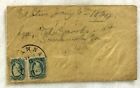 Civil War Csa Pair Of 10 Cent Postage Stamps On Twice Turned Cover