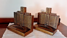 Rare  Vintage Art Deco Bronx Hospital Metal Bookends