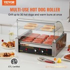 Vevor Electric 30 Hot Dog 11 Roller Grill Cooker Machine Backsplash Shelf 1650w