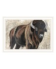 The Boss Bison Only White Framed Print Wall Art