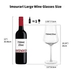 Large Wine Glasses Set Of 4  25oz Hand Blown Crystal Tall Stem Red Wine Glass   