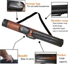 2x2 Hard Cue Case Oval Pool Cue Billiard Stick Carrying Case A03-brown
