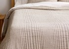 Nwt Quince Organic Cotton Channel Stitch Coverlet     Full queen  Taupe