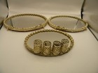 Vintage Lot Of 3 1960 s Filigree Mirrored Vanity Lipstick Holder Flowers cherubs