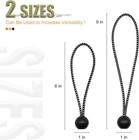 30pcs 6 Inch Black Ball Bungee Cords Heavy Duty Tie Down