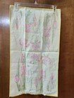 Vintage Vera Spring Tea Kitchen Towel All Linen 15 x 26  Yellow On Pink Signed